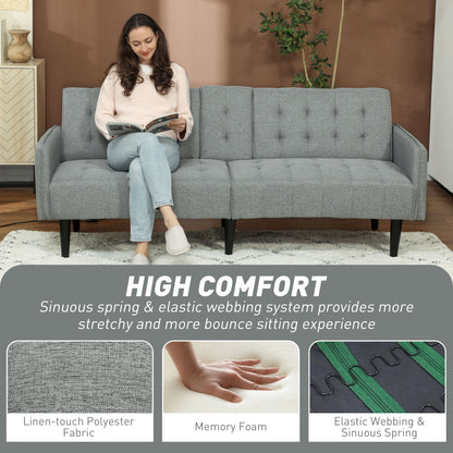 Upholstered Sofa bed 3 Seater Home Theater with Storage Light Grey