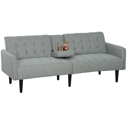 Upholstered Sofa bed 3 Seater Home Theater with Storage Light Grey