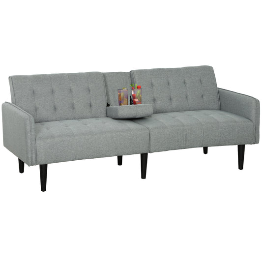 Upholstered Sofa bed 3 Seater Home Theater with Storage Light Grey