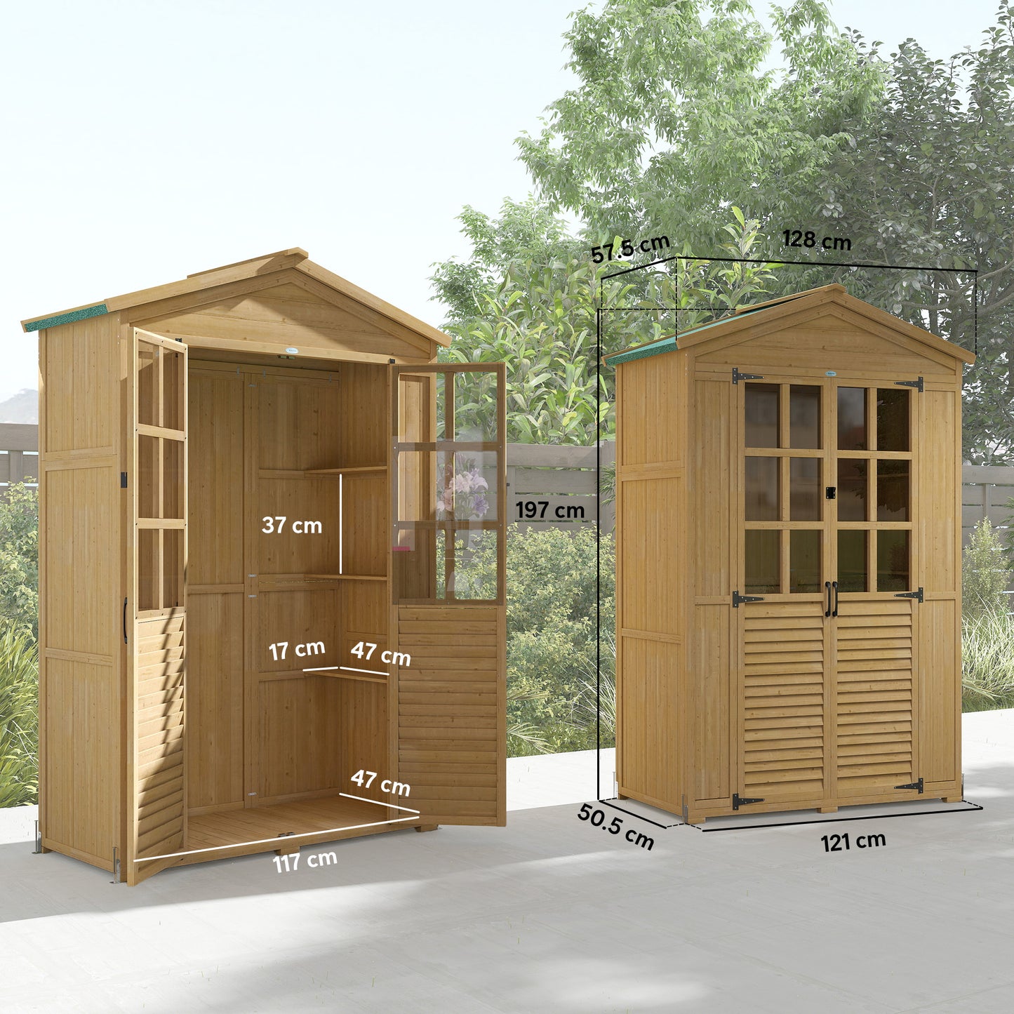 Outdoor Storage Cabinet Waterproof Light Brown