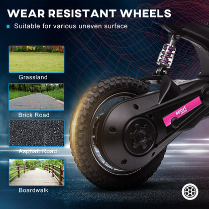 24V Kids Electric Motorbike with Twist Grip Throttle, Music, Horn - Pink