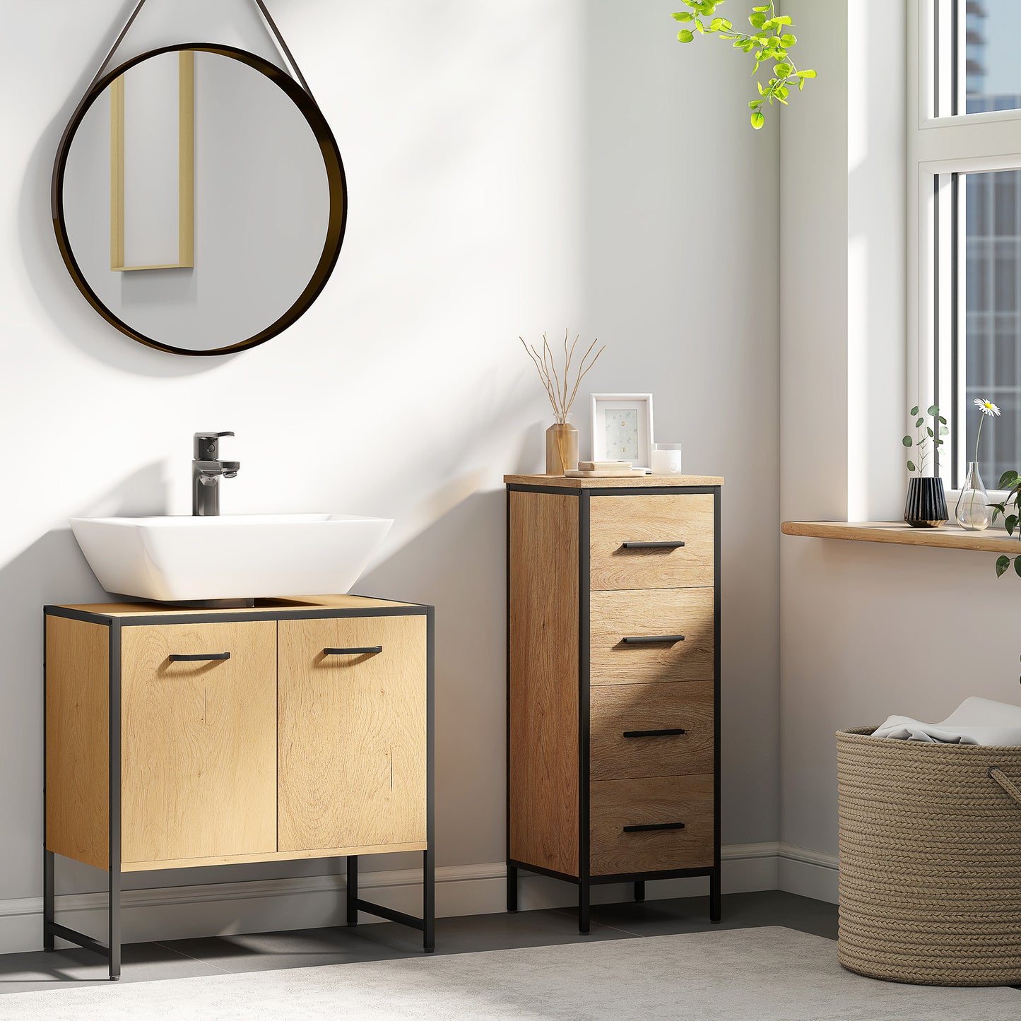 Bathroom Under Sink Cabinet for Basin without or with Pedestal Nature