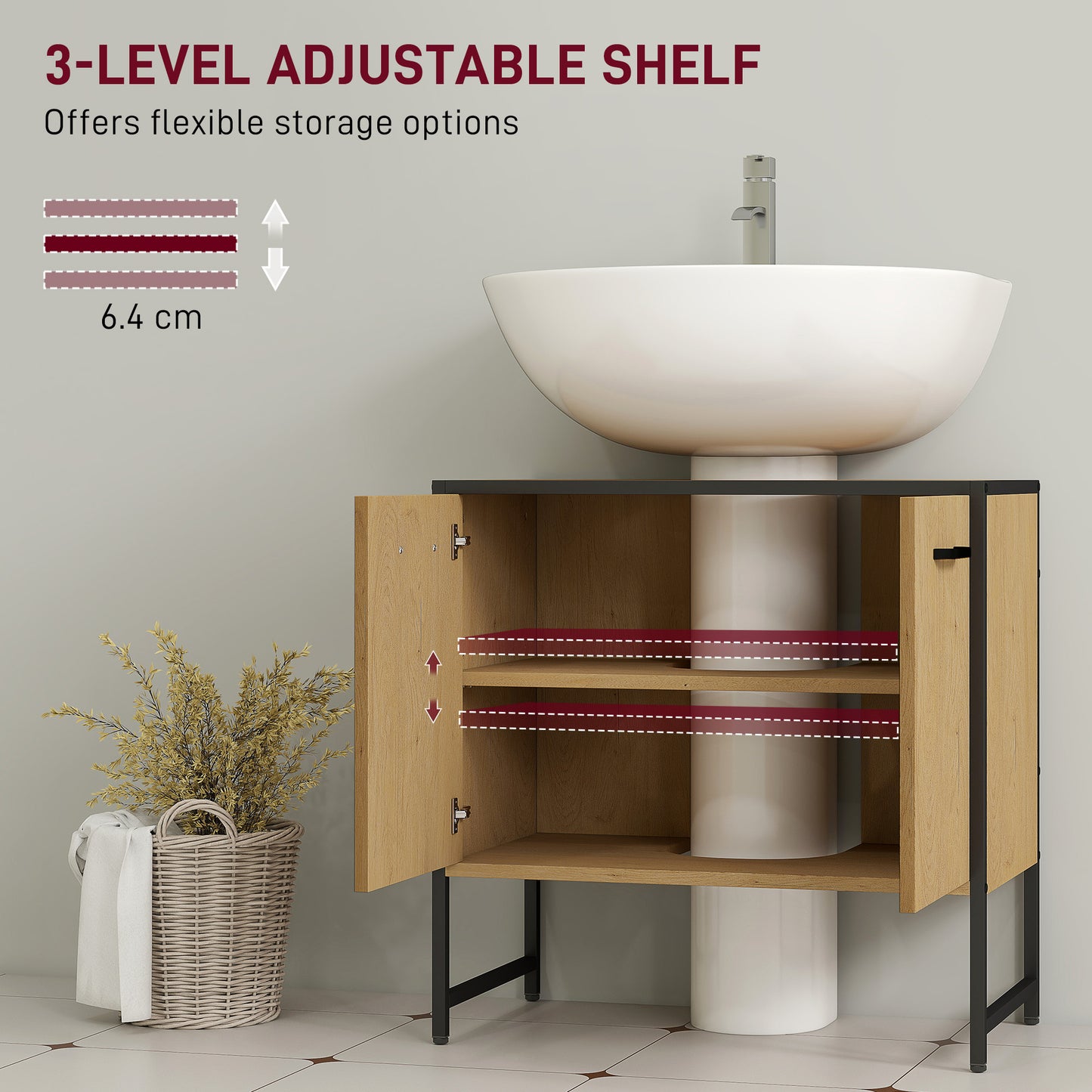 Bathroom Under Sink Cabinet for Basin without or with Pedestal Nature