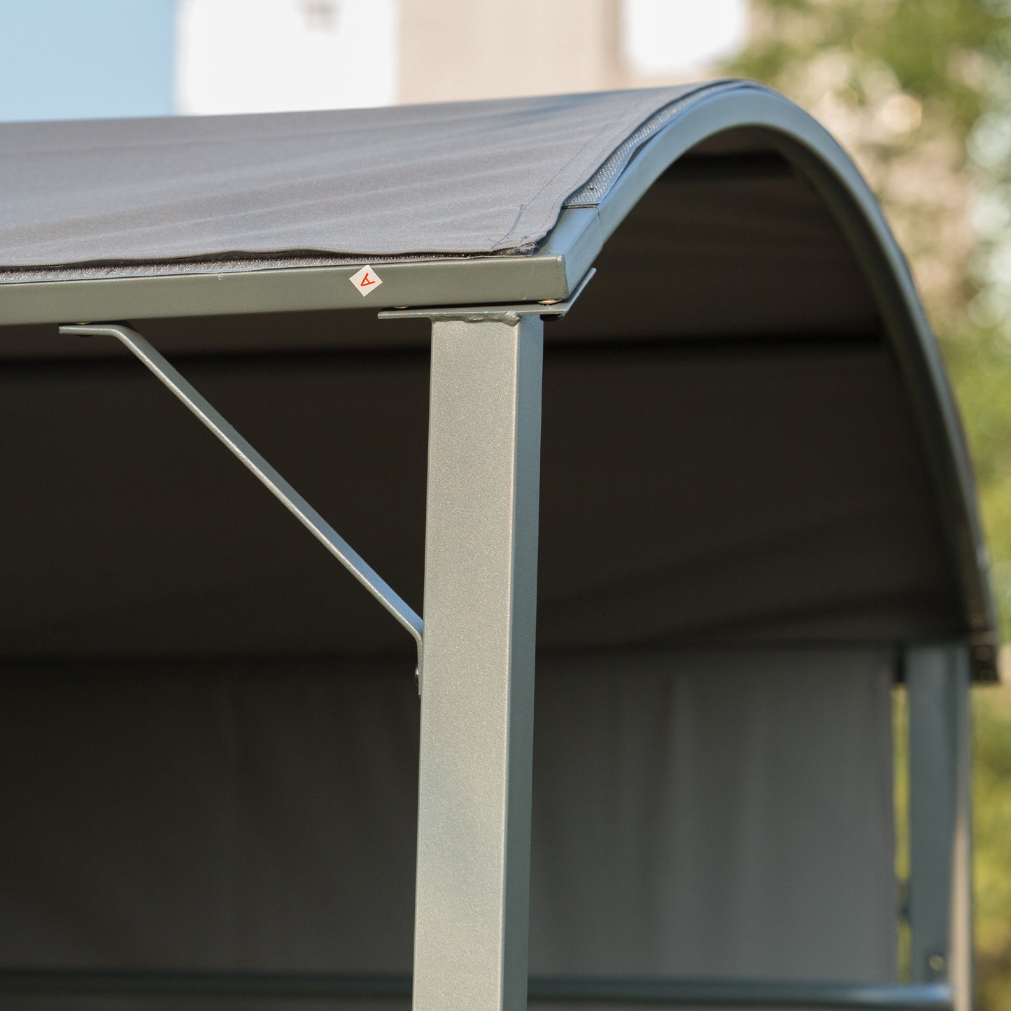 7ft Outdoor Double-tier BBQ Grill Canopy Gazebo w/ 2 Shelf, 5 Hooks