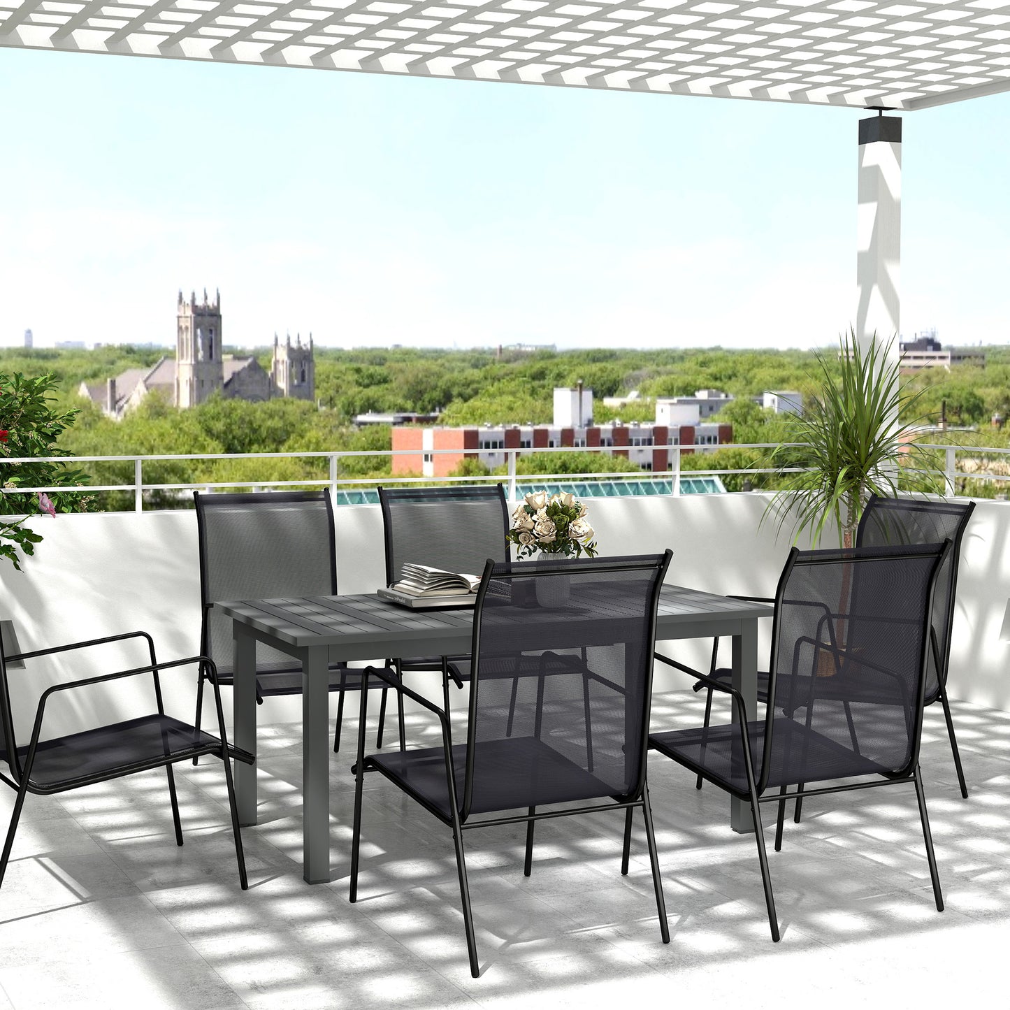 Extending Garden Table with Slatted Top, 160/220 x 90 x 73 cm, Grey