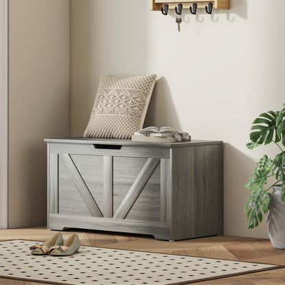 Storage Trunk with 2 Safety Hinges, 80cm, Charcoal Grey