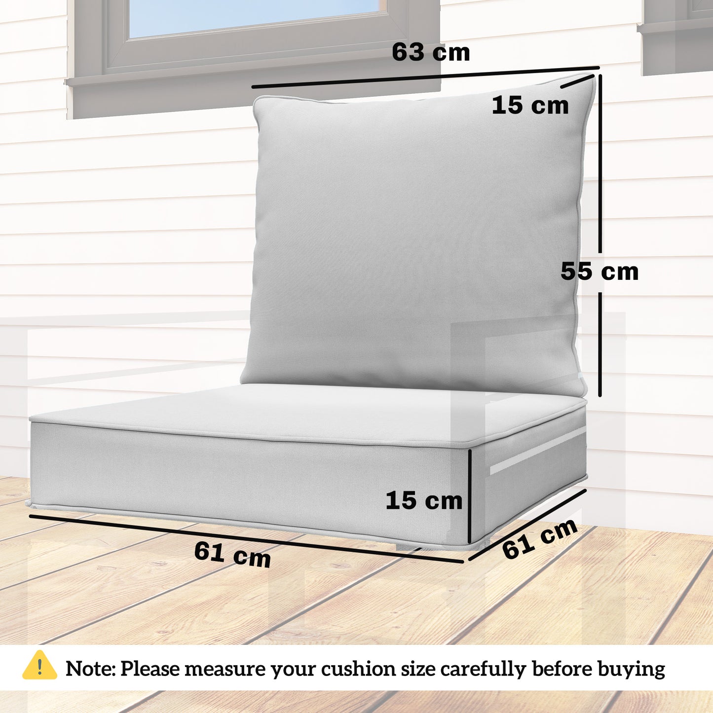 Seat and Back Cushion Set, Fade Resistant Replacement Cushion