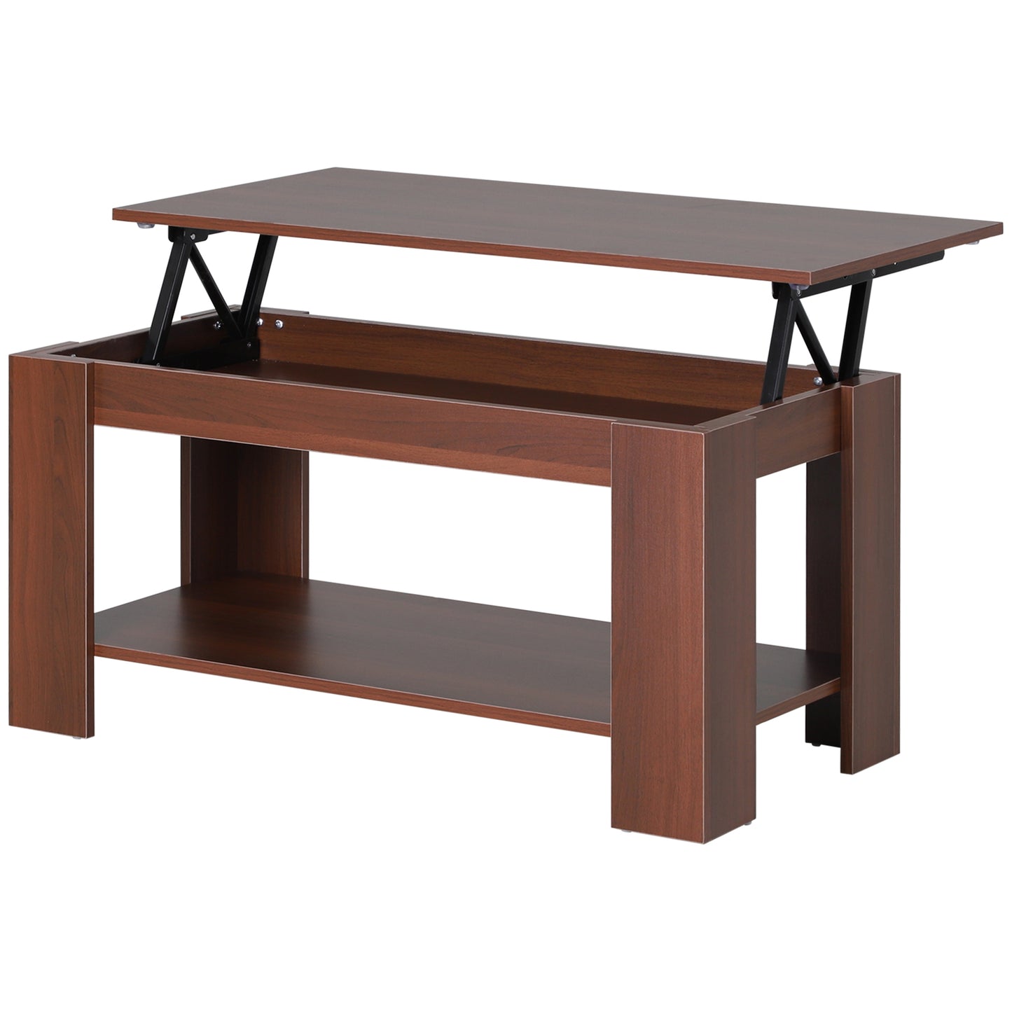 100cm Modern Lift Up Top Coffee Table Desk Hidden Storage Bottom Shelf