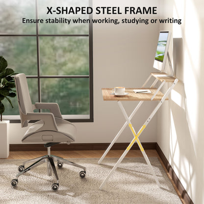 70 cm Folding Computer Desk for Small Spaces Bedroom Natural