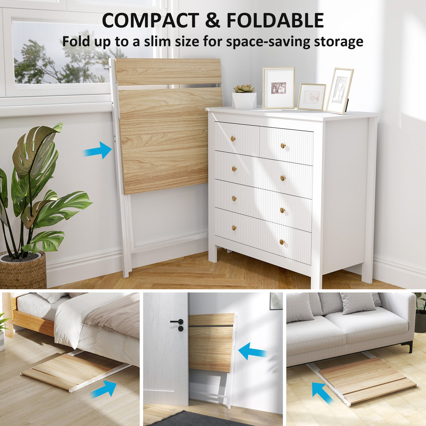 70 cm Folding Computer Desk for Small Spaces Bedroom Natural