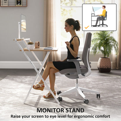 70 cm Folding Computer Desk for Small Spaces Bedroom Natural
