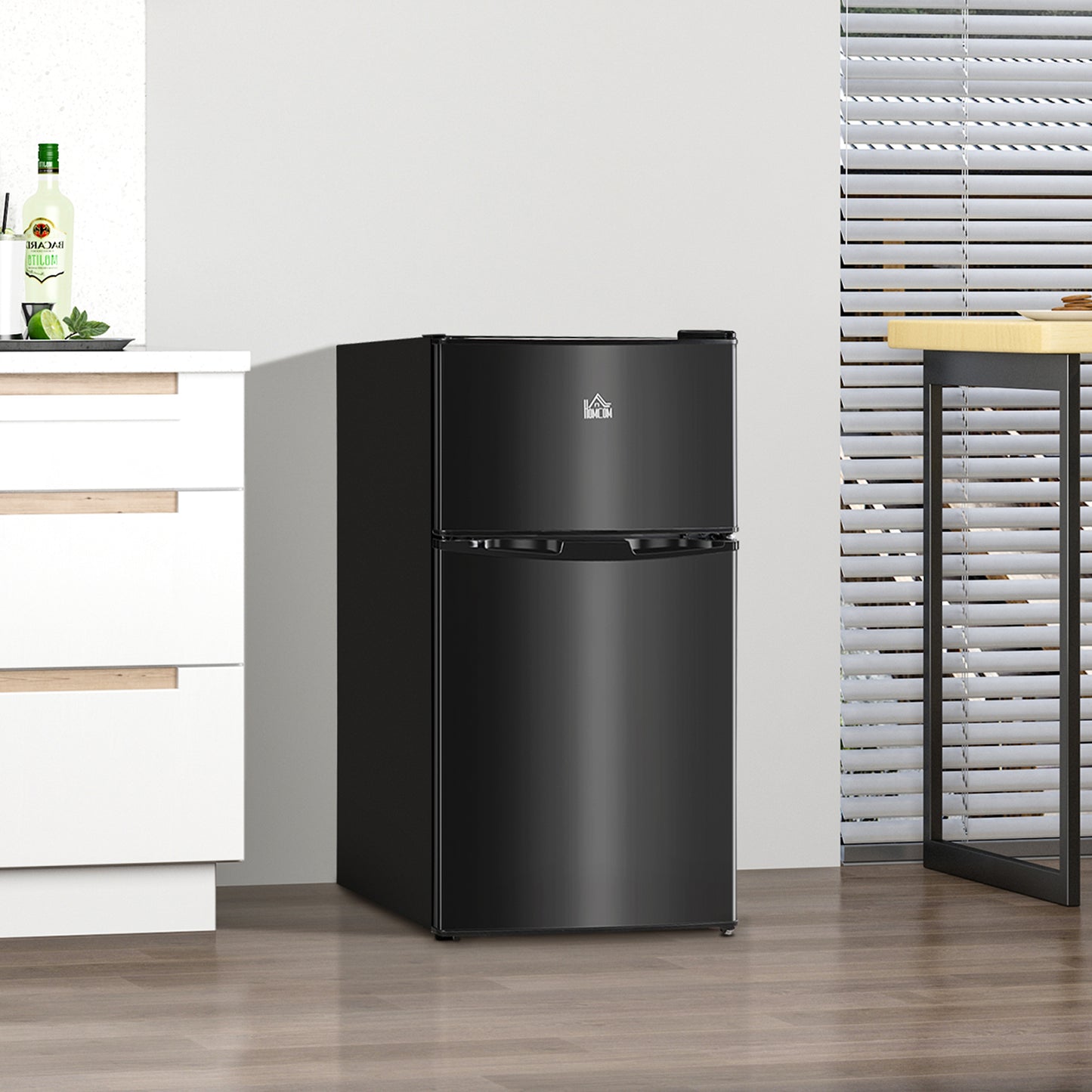 88L Small Fridge Freezer with 5-Setting Thermostat, Inner Light