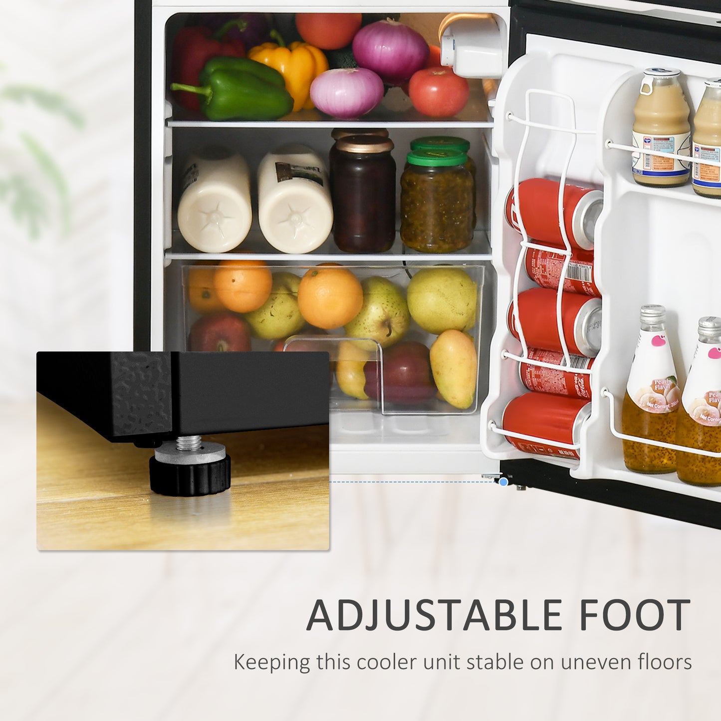 88L Small Fridge Freezer with 5-Setting Thermostat, Inner Light