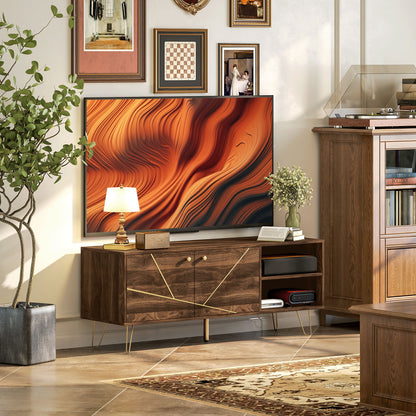 TV Stand Cabinet 130cm TV Unit w/ Adjustable Shelves for Living Room