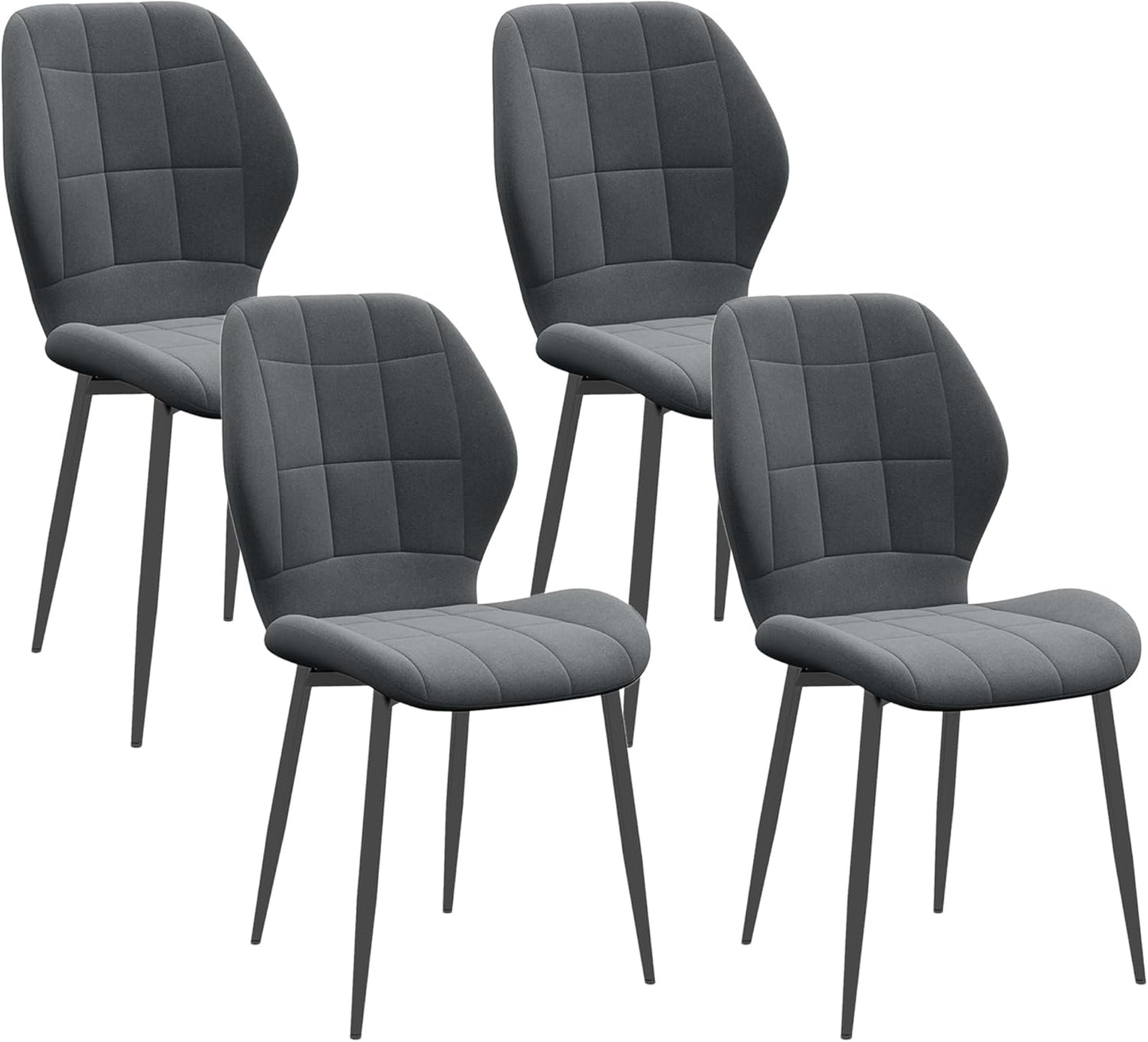 Set of Four Flannel Relaxed Tub Dining Chairs - Grey (In Stock - Available Now)