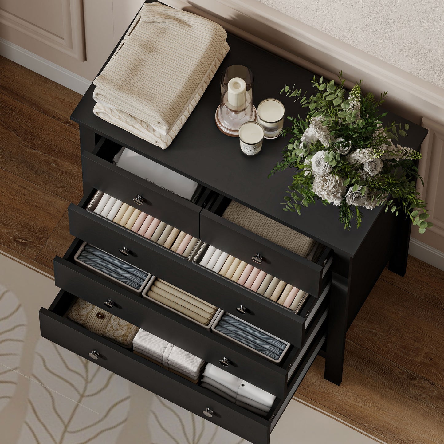 Modern Chest Of Drawers, 5 Drawer Unit Storage Chest for Bedroom
