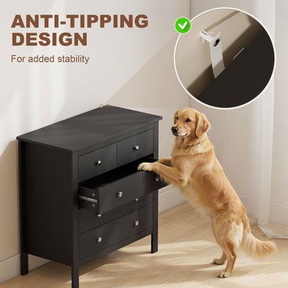 Modern Chest Of Drawers, 5 Drawer Unit Storage Chest for Bedroom