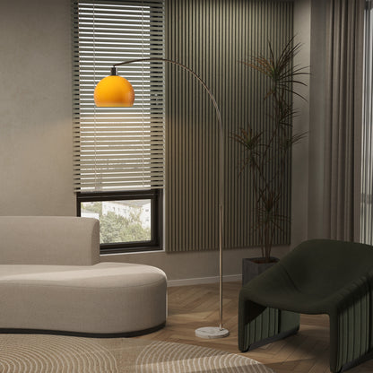 Modern Standing Lamp with Shade & Foot Switch, Orange
