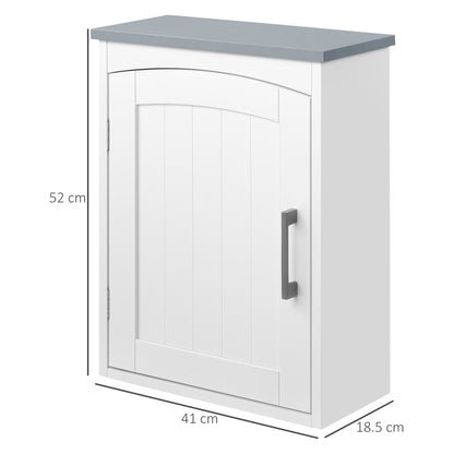 kleankin Wall Mounted Bathroom Cabinet with Adjustable Shelf, Light Grey