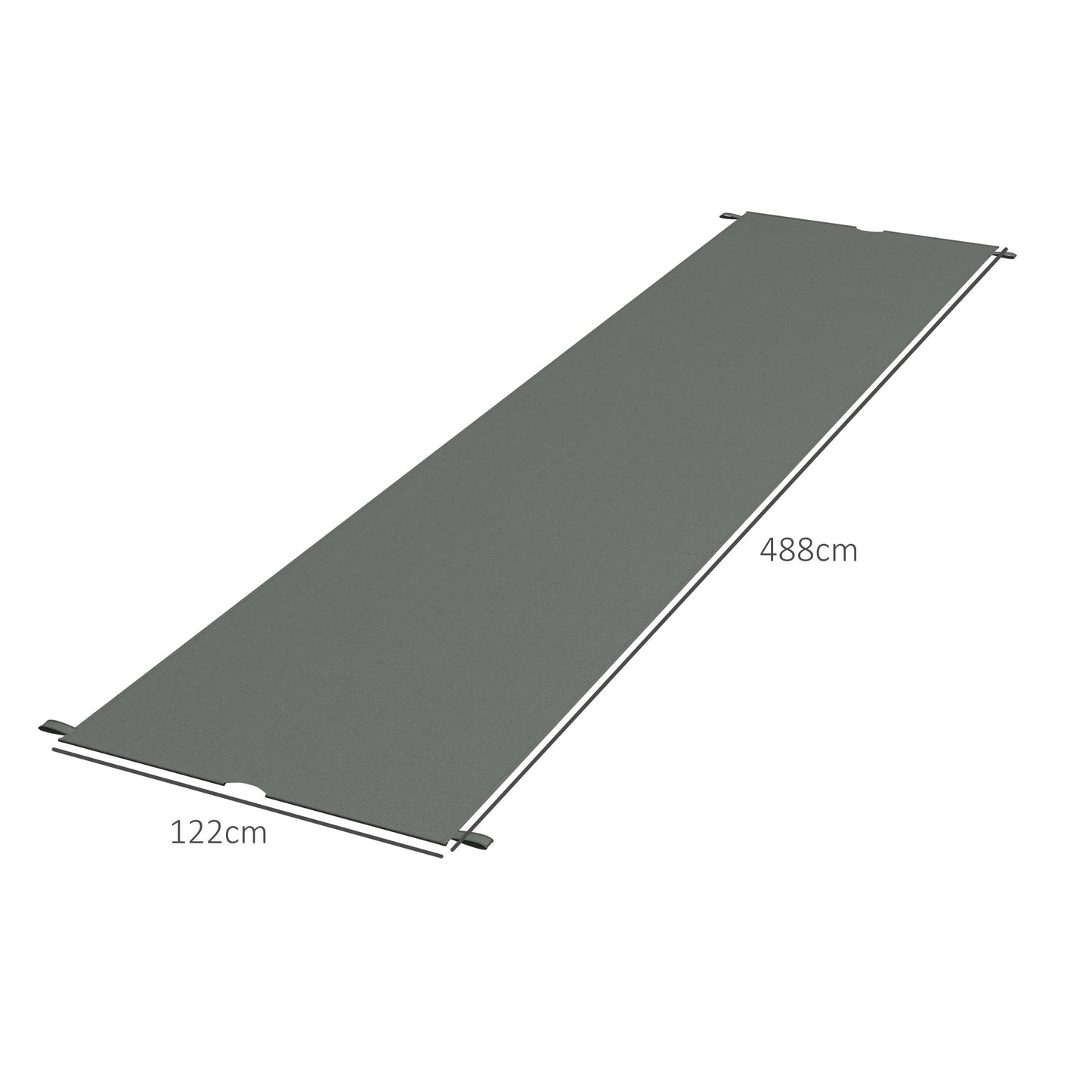 2Pcs Pergola Replacement Canopy, 4.9 x 1.2m, UV Protection, Dark Grey