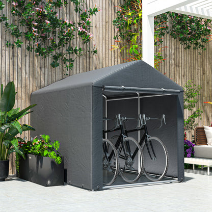 1.6 x 2.2m Garden Storage Shed Portable Shed Tent, Dark Grey
