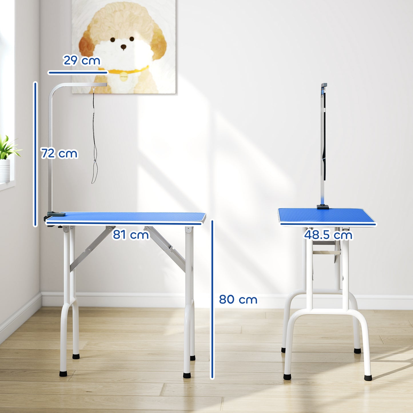 Foldable Dog Grooming Table Adjustable Arm for Small Dogs