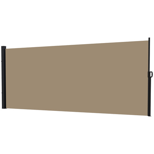 Retractable Side Awning, Outdoor Privacy Screen for Garden, Hot Tub, Balcony, Terrace, Pool, 400 x 180cm, Khaki