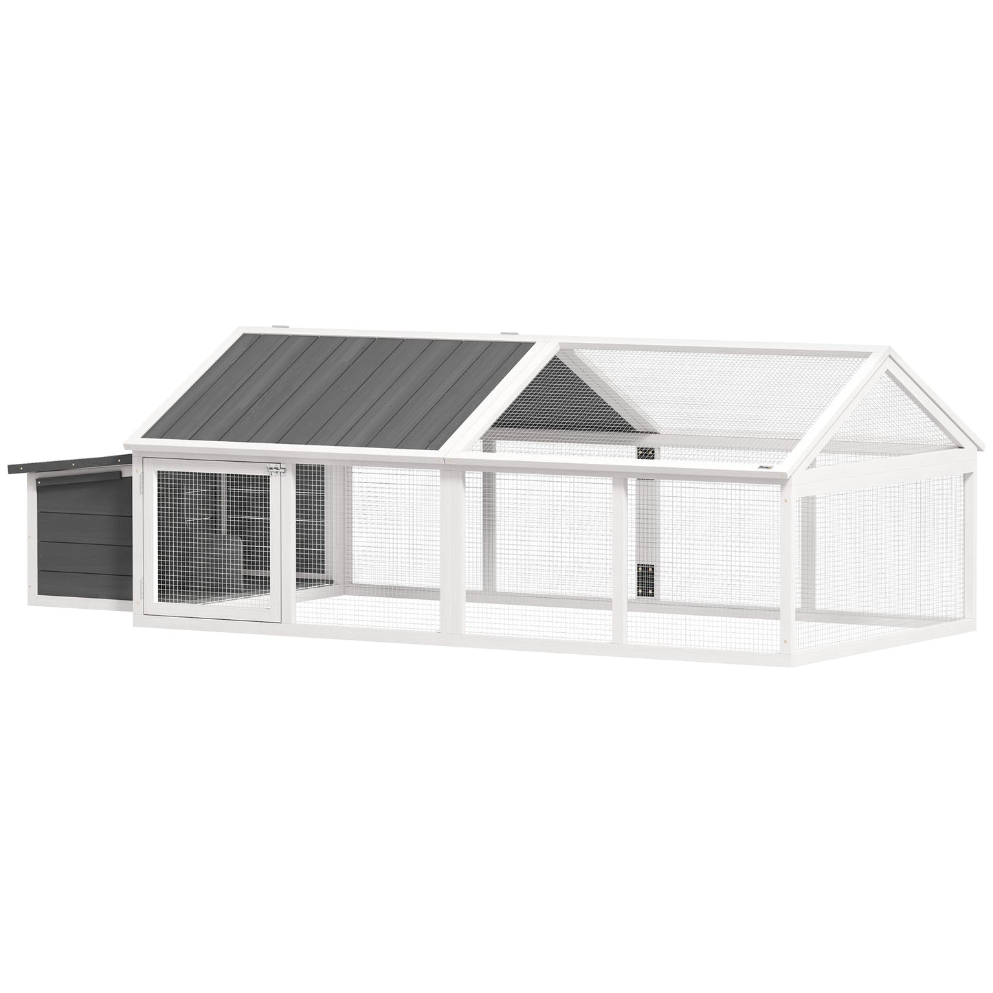 Wooden Chicken Run with Nesting Box, Openable Roof, for 4-8 Chickens