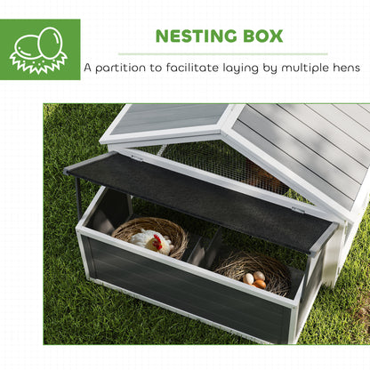Wooden Chicken Run with Nesting Box, Openable Roof, for 4-8 Chickens