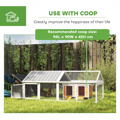 Wooden Chicken Run with Nesting Box, Openable Roof, for 4-8 Chickens
