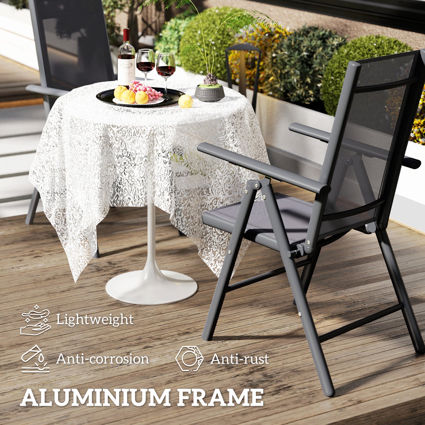 2PCS Folding Chair w/ Breathable Mesh Back and Seat, Dark Grey