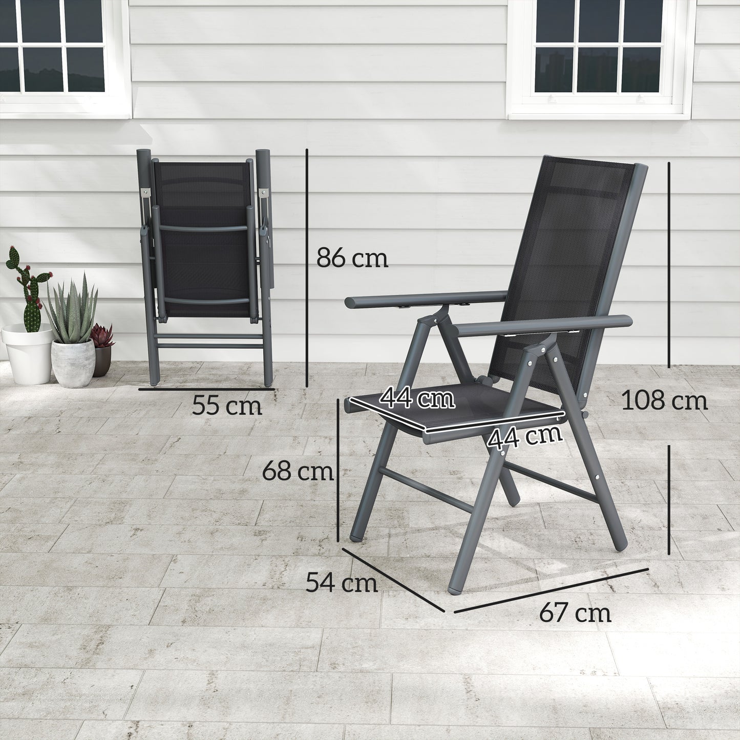 2PCS Folding Chair w/ Breathable Mesh Back and Seat, Dark Grey