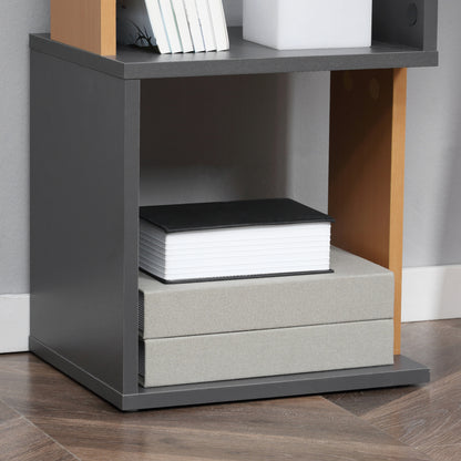 5-Tier Bookshelf Freestanding Bookcase Storage Shelves, Dark Grey