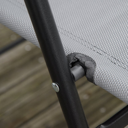 Patio Bistro Set Folding Chairs Garden Coffee Table for Balcony Grey