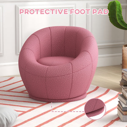 Warehouse Clearance -  Modern Accent Chair, Swivel Upholstered Armchair for Living Room, Bedroom, Home Office, Pink