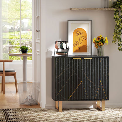 Sideboard, Buffet Cabinet with 2 Doors and Adjustable Shelves, Black