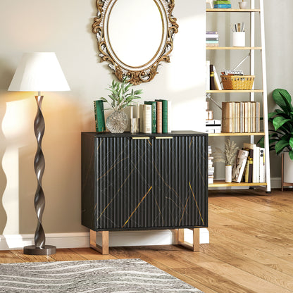 Sideboard, Buffet Cabinet with 2 Doors and Adjustable Shelves, Black