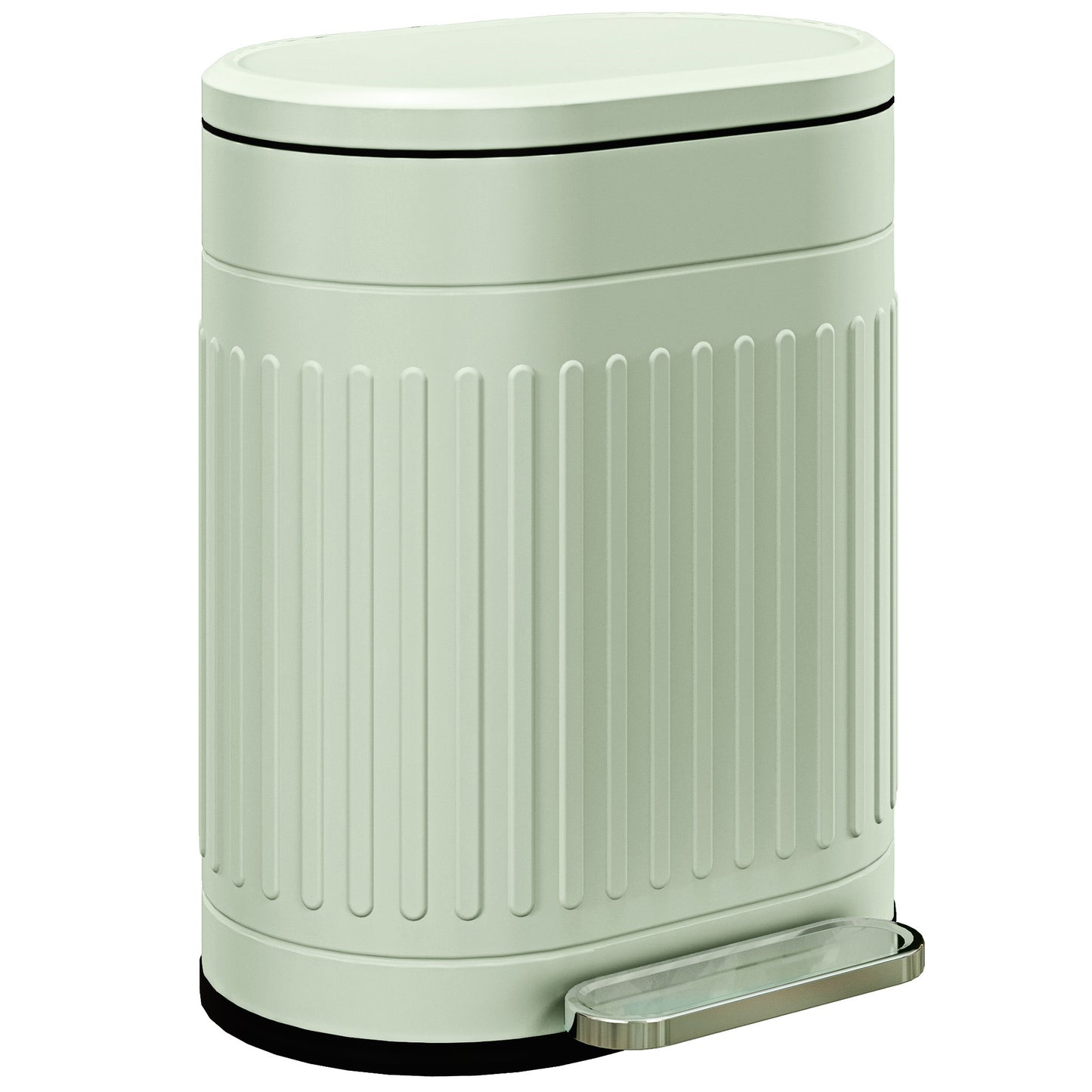 20L Pedal Bin, Metal Kitchen Bin with Soft-close Lid, Light Green