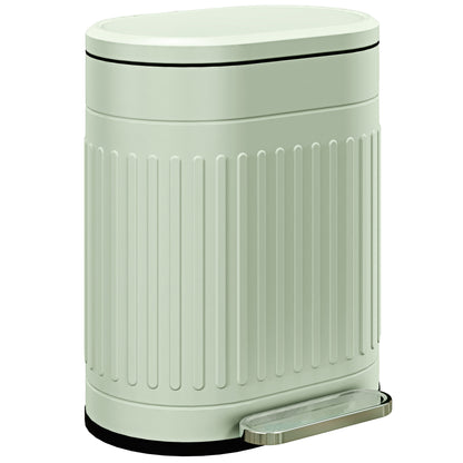 20L Pedal Bin, Metal Kitchen Bin with Soft-close Lid, Light Green