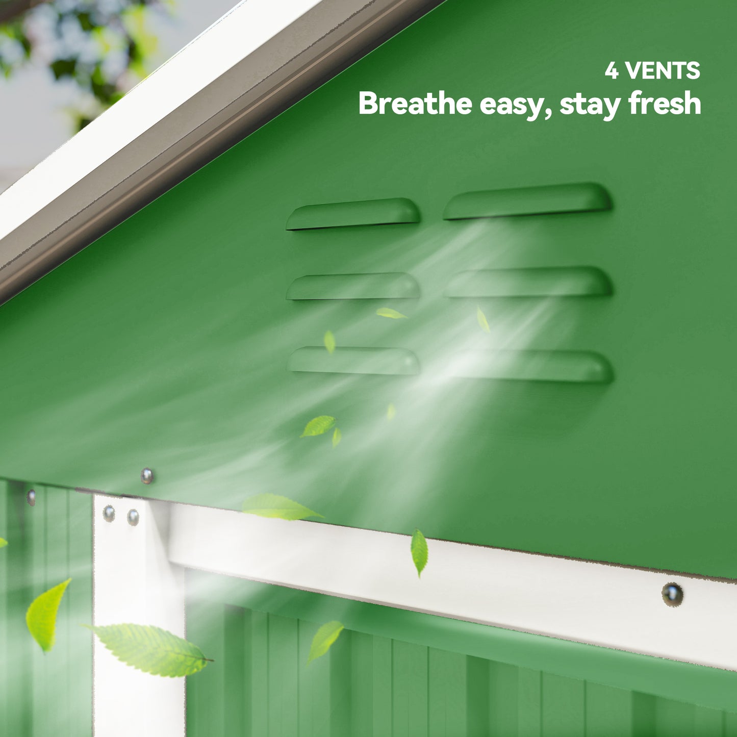 6.5x3.5ft Metal Garden Shed for Garden, Green