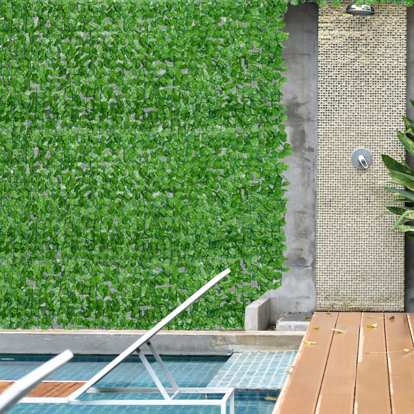 Decorative Trellis with Artificial Leaves, 3 x 1m, Ivy Leaves
