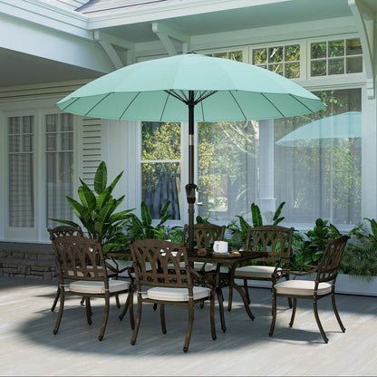 2m Shanghai Garden Parasol Umbrella, Outdoor Sun Shade, Turquoise