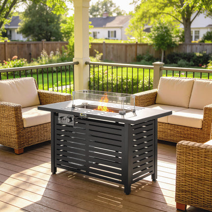 Table W/ Rain Cover 50,000 BTU Outdoor Firepit