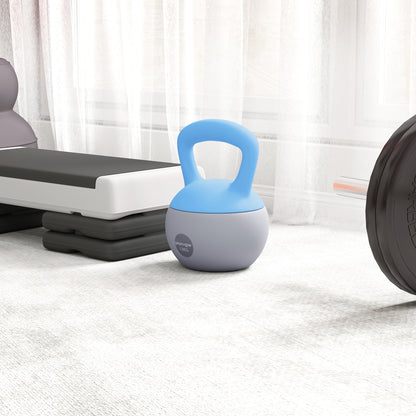 12KG Kettlebell w/ Soft Body, Non-Slip Handle, Light Blue and Grey