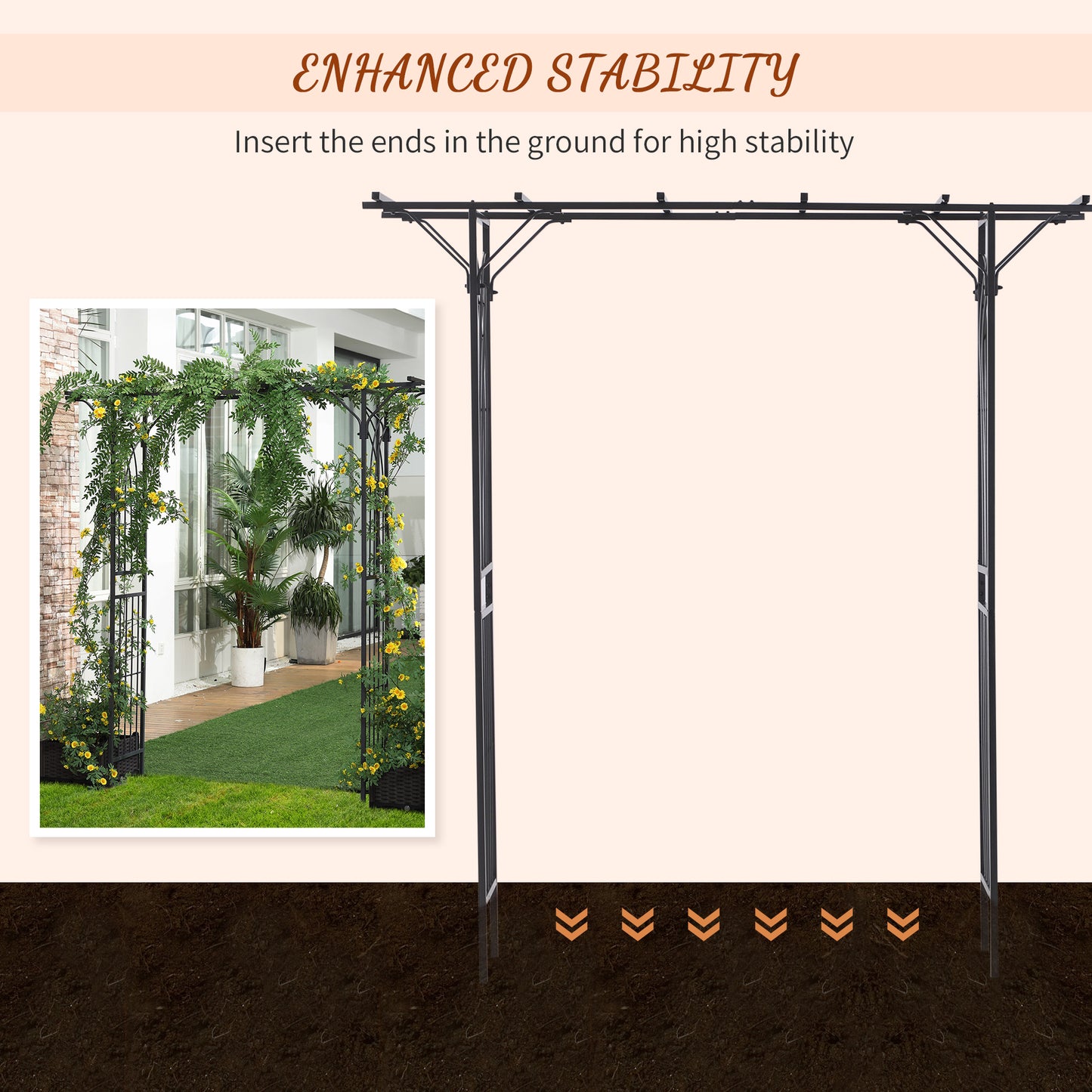 Garden Arch Arbor for Decorative Climbing Plants Lawn Garden