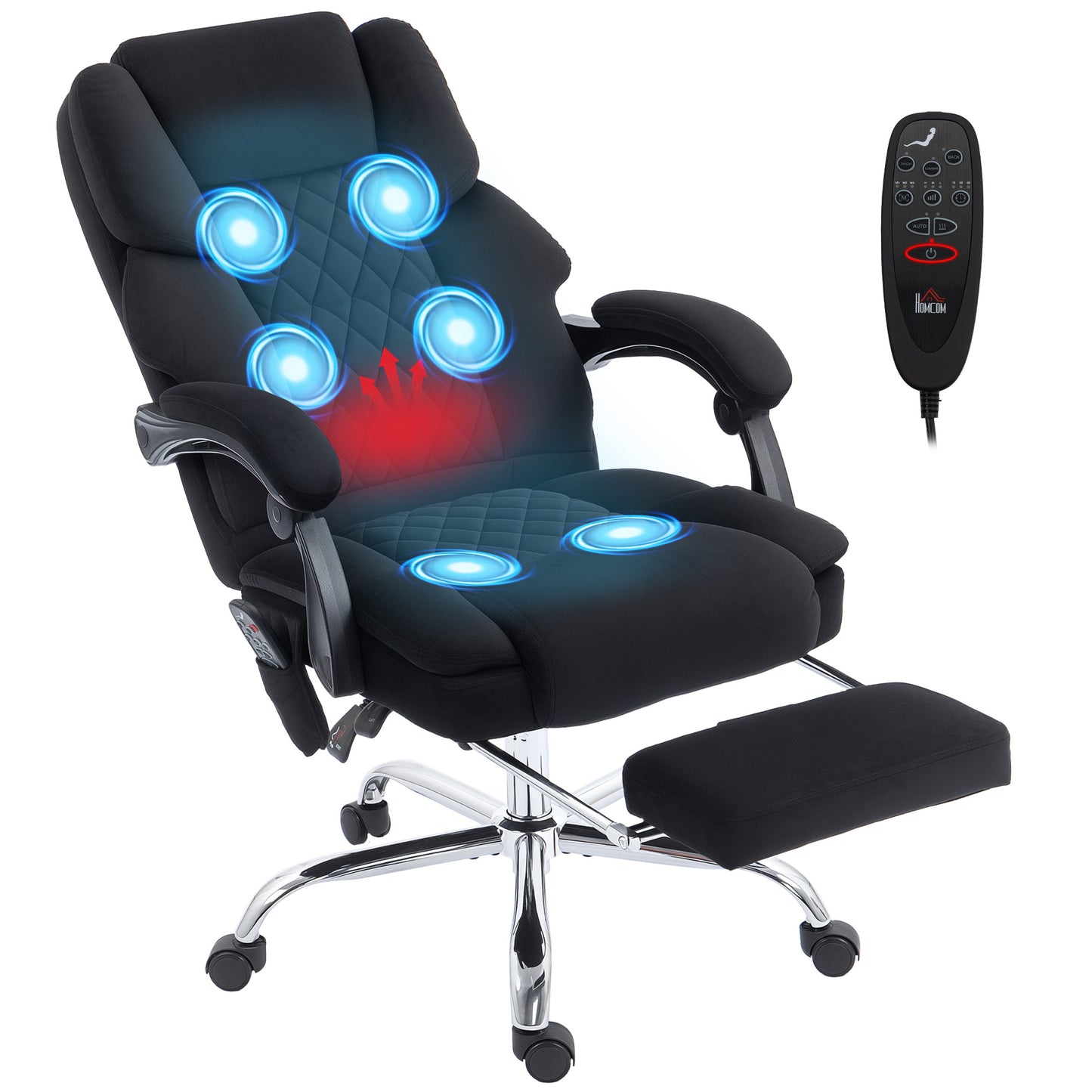 Executive Office Chair, Desk Chair with Massage and Heat, Black