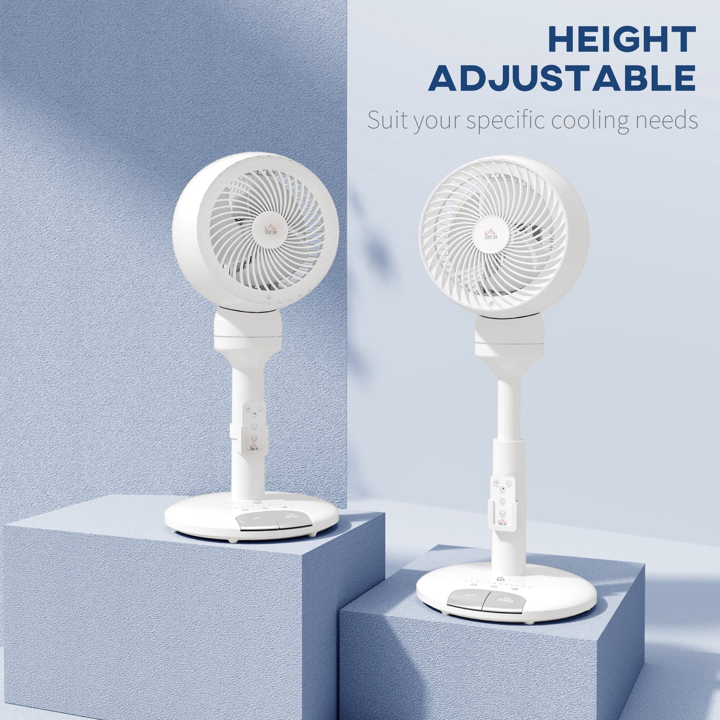 9 Inch Height Adjustable Air Circulator Fan 70° Oscillating 9 Setting