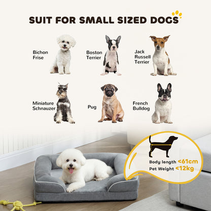 Dog Sofa Bed, Washable Pet Bed with Non-Slip Bottom, Grey