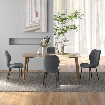 Set of Four Flannel Relaxed Tub Dining Chairs - Grey (In Stock - Available Now)