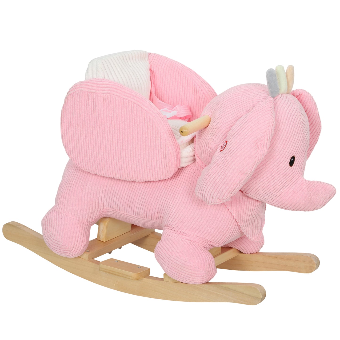 Kids Rocking Horse, Baby Ride on Rocker with Safety Belt, Pink